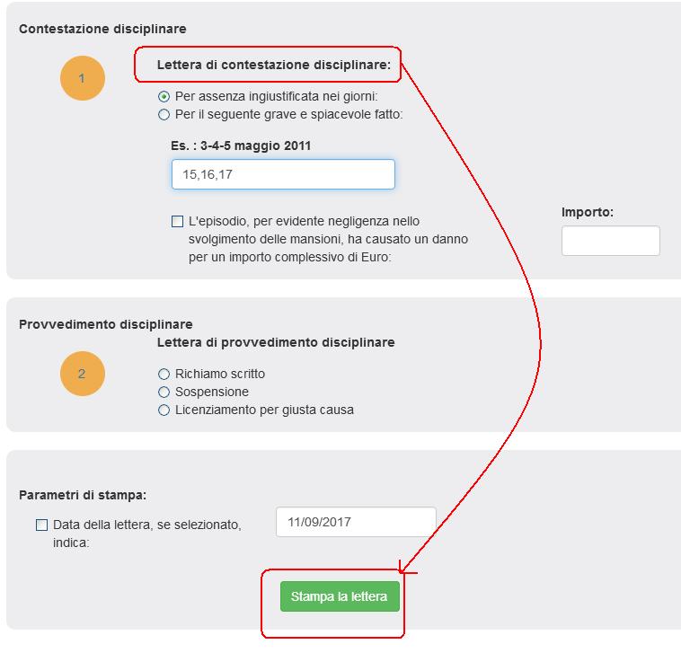 Lettera comunicazione superamento periodo di comporto
